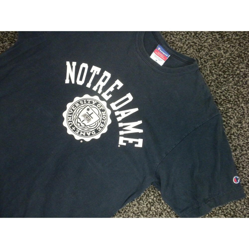 Champion Notre Dame Fighting‎ Irish T-shirt Mens M Blue Short Sleeve Football